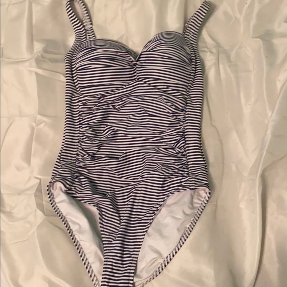 one piece striped bathing suit